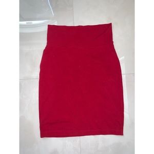 Red midi pencil skirt forever 21 size S